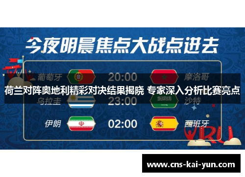 荷兰对阵奥地利精彩对决结果揭晓 专家深入分析比赛亮点